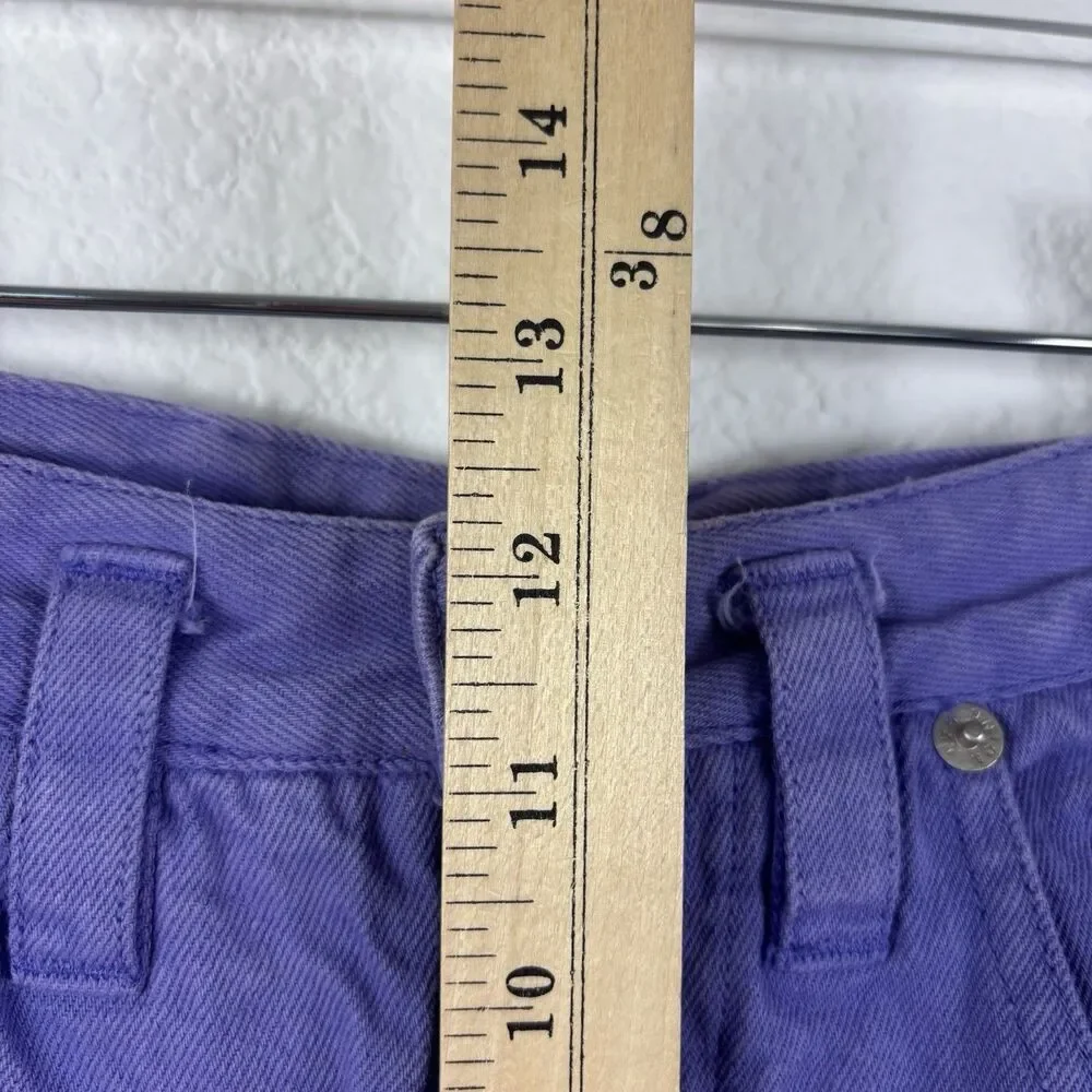 Vintage Unionbay Womens Long Shorts 9/10 24 Purple Denim 90s Bermuda Jorts Baggy
